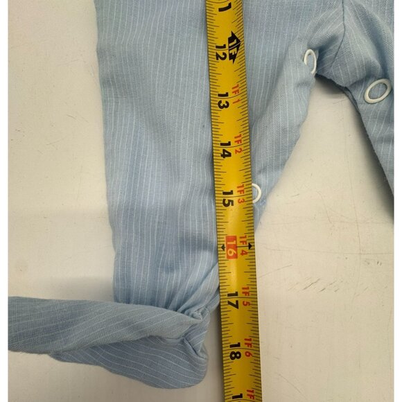 Vintage Alexis Infant Blue Pinstripe Overalls With White Shirt & Peter Pan Colla - Picture 6 of 11